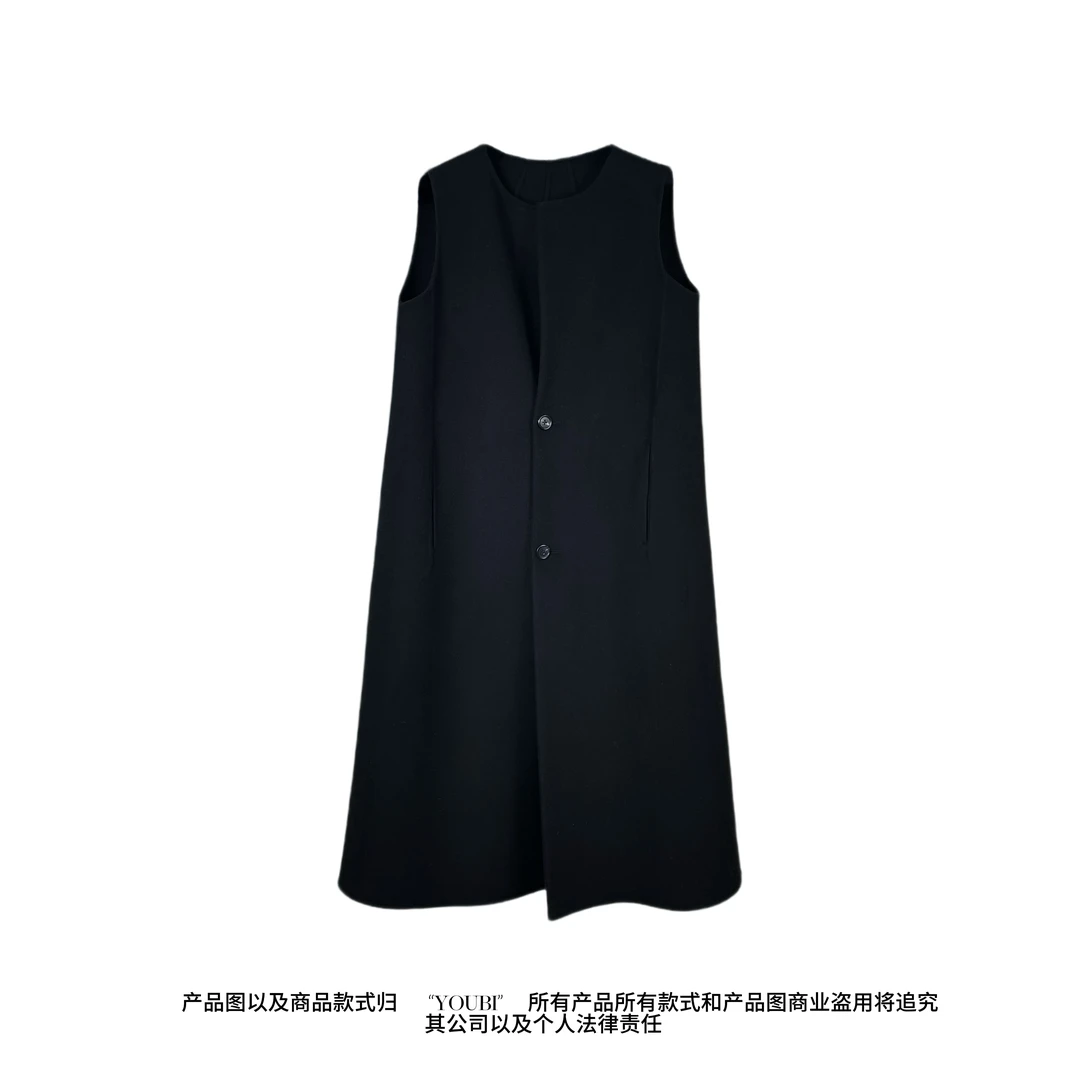 【优优专属】进口羊毛秋冬无袖背心裙套头气质宽松黑色中长裙B268