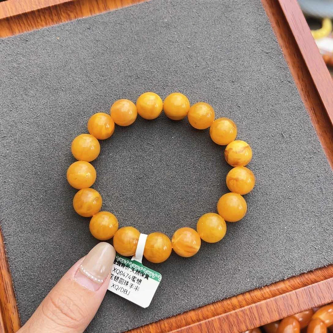 琥珀手链未镶嵌12m 花蜡