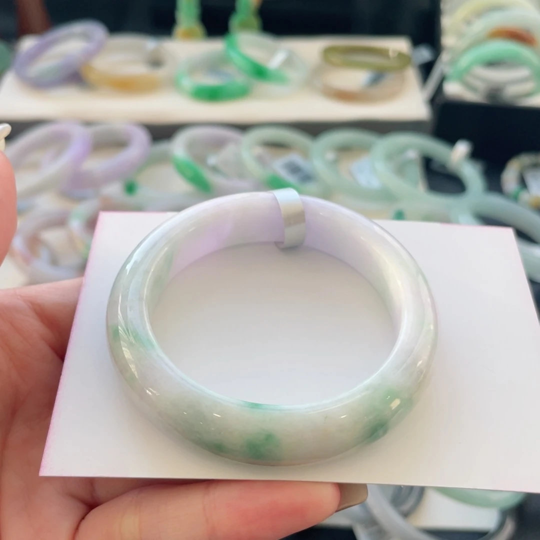 翡翠未镶嵌手镯3号51正圈有纹裂