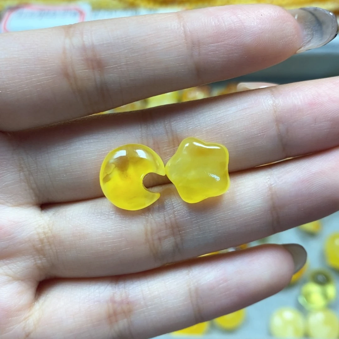 未镶嵌颈饰琥珀星星月亮