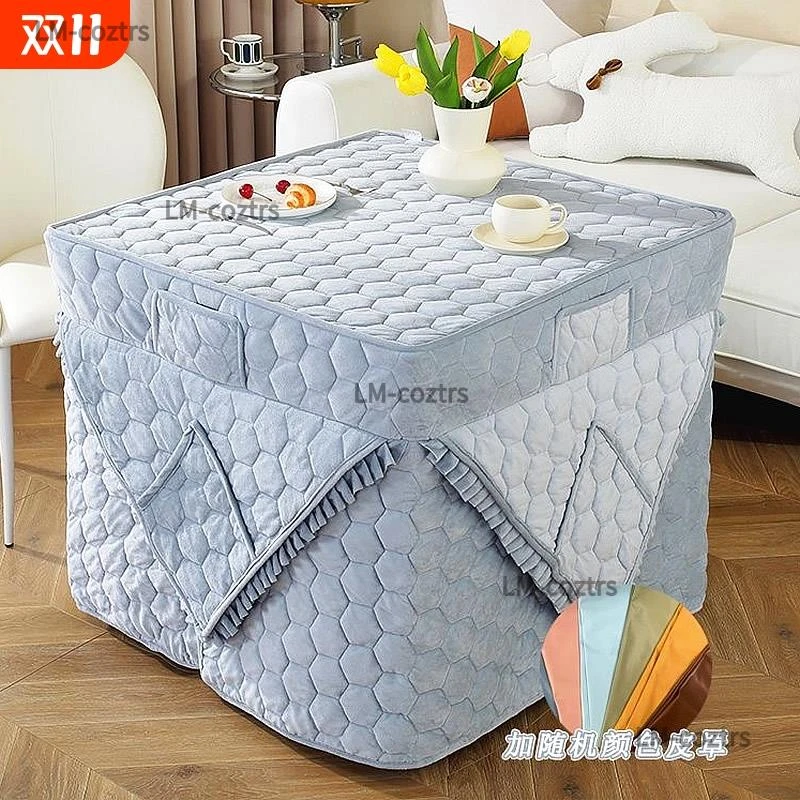 2025新款加厚烤火桌罩套正方形加绒烤火罩电烤炉罩套电火炉桌布套