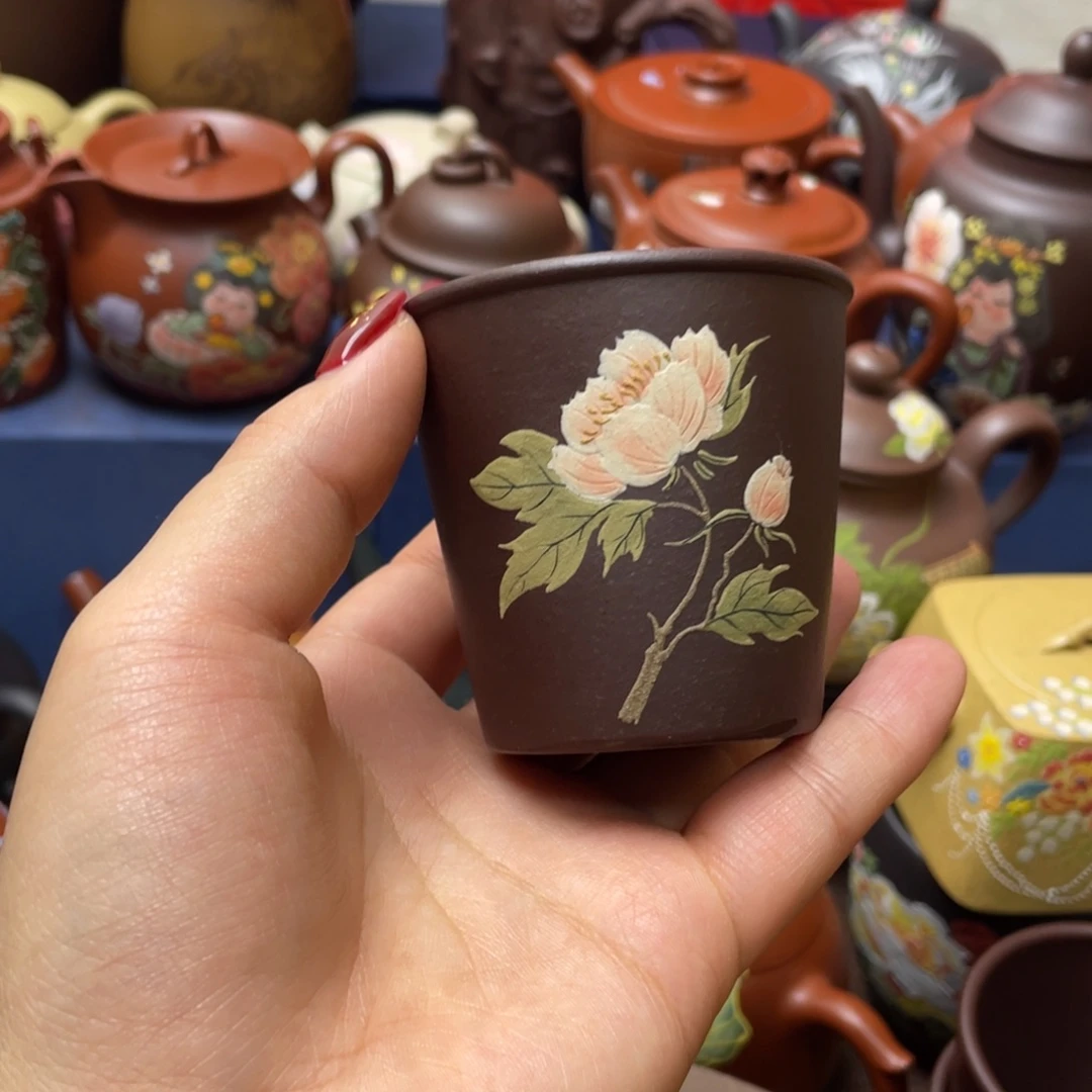 茶杯红泥紫砂主人杯100cc