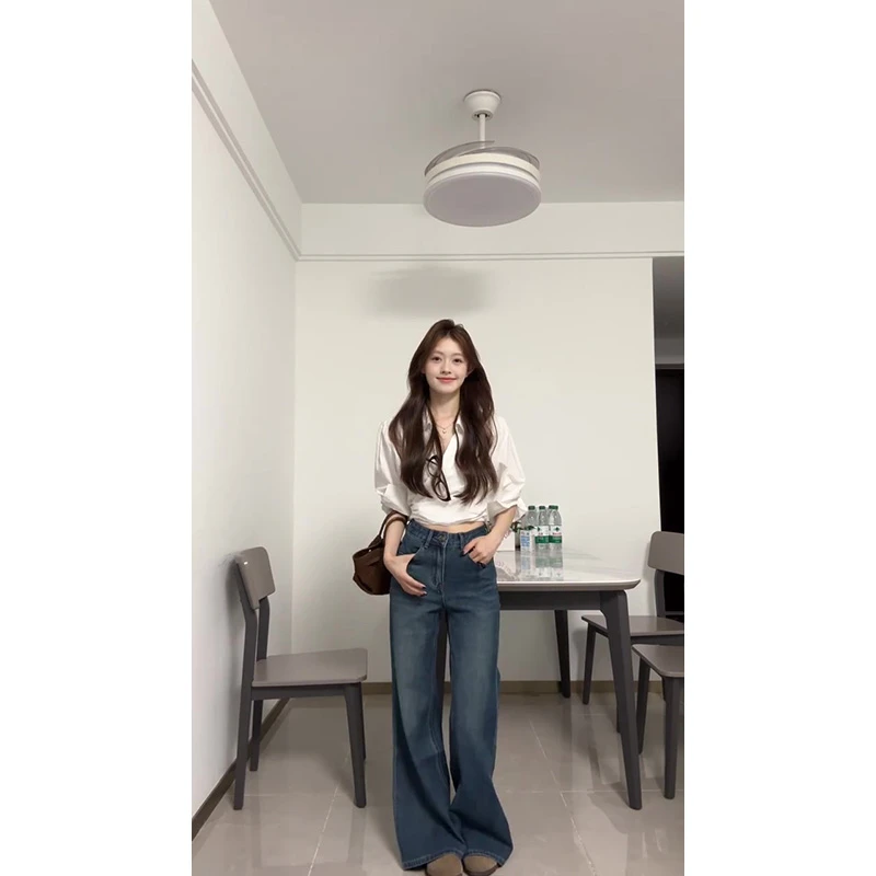 白色短袖衬衫女士秋季2025新款职业通勤防晒设计感上衣+裤子套装