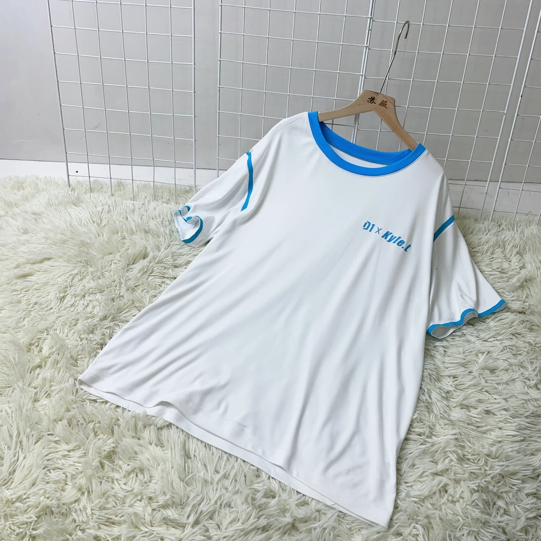 运动风圆领大板舒适纯色半袖T恤 20002