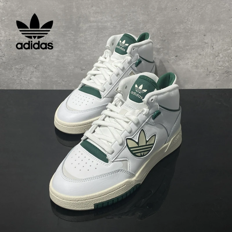 Adidas阿迪达斯--正品三叶草男板鞋高帮耐磨运动休闲鞋IG8532