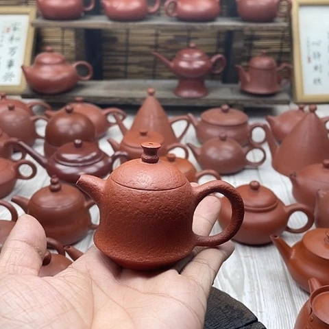 古*潮州朱泥手拉壶金钟壶