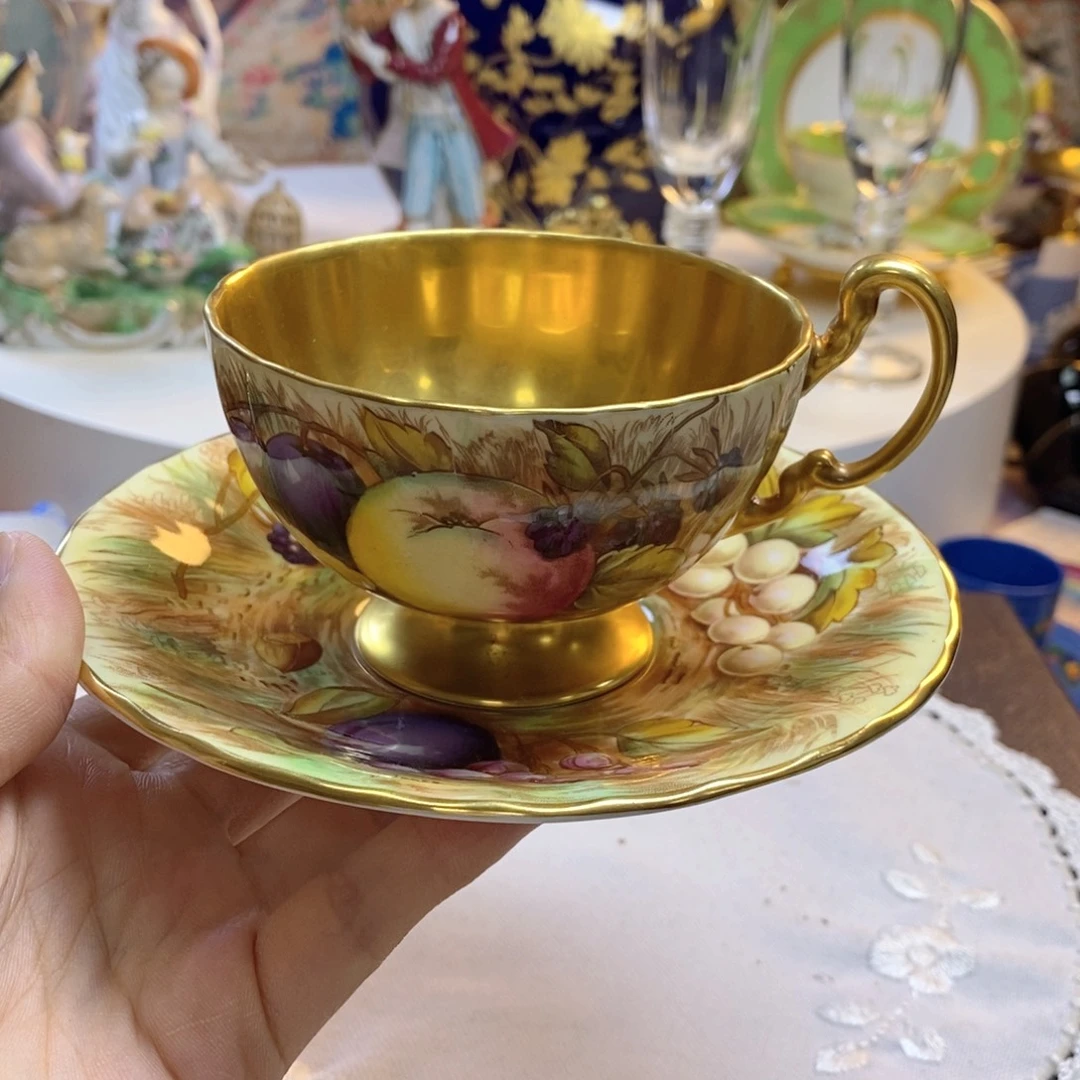 瓷片安斯利瓷器欧瓷咖啡杯水晶杯