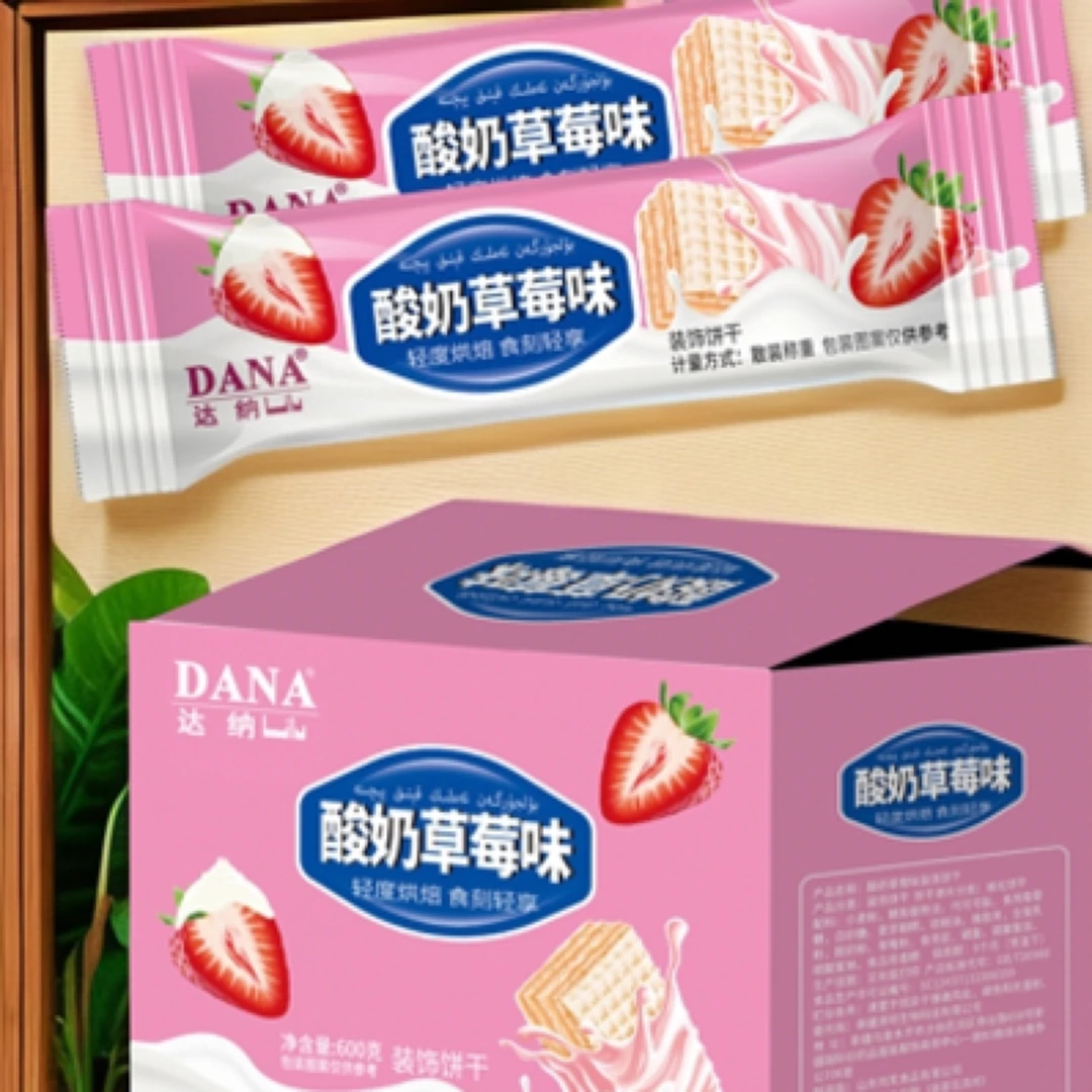 酸奶草莓味威化饼干，包邮到家确实好吃