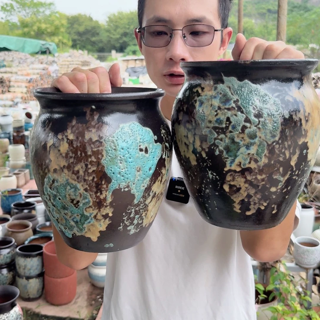 紫砂花盆口17高21（两个镇店之宝泼墨