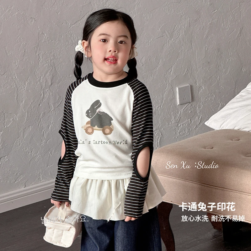 【森许】春季新款撞色印花T恤-585