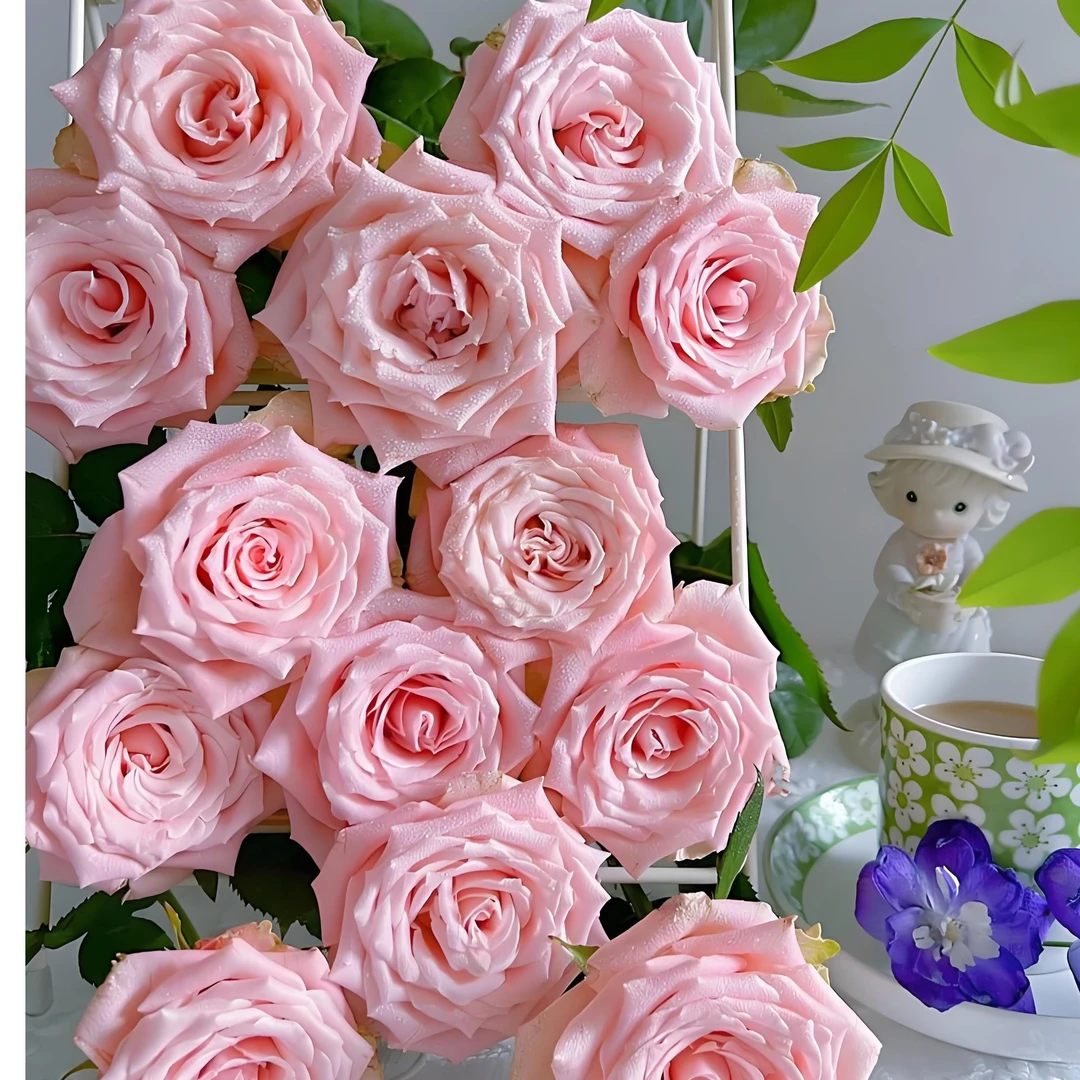 杏仁奶糖杏粉色大花高杯状切花月季少刺开放度好花期长花瓣厚实
