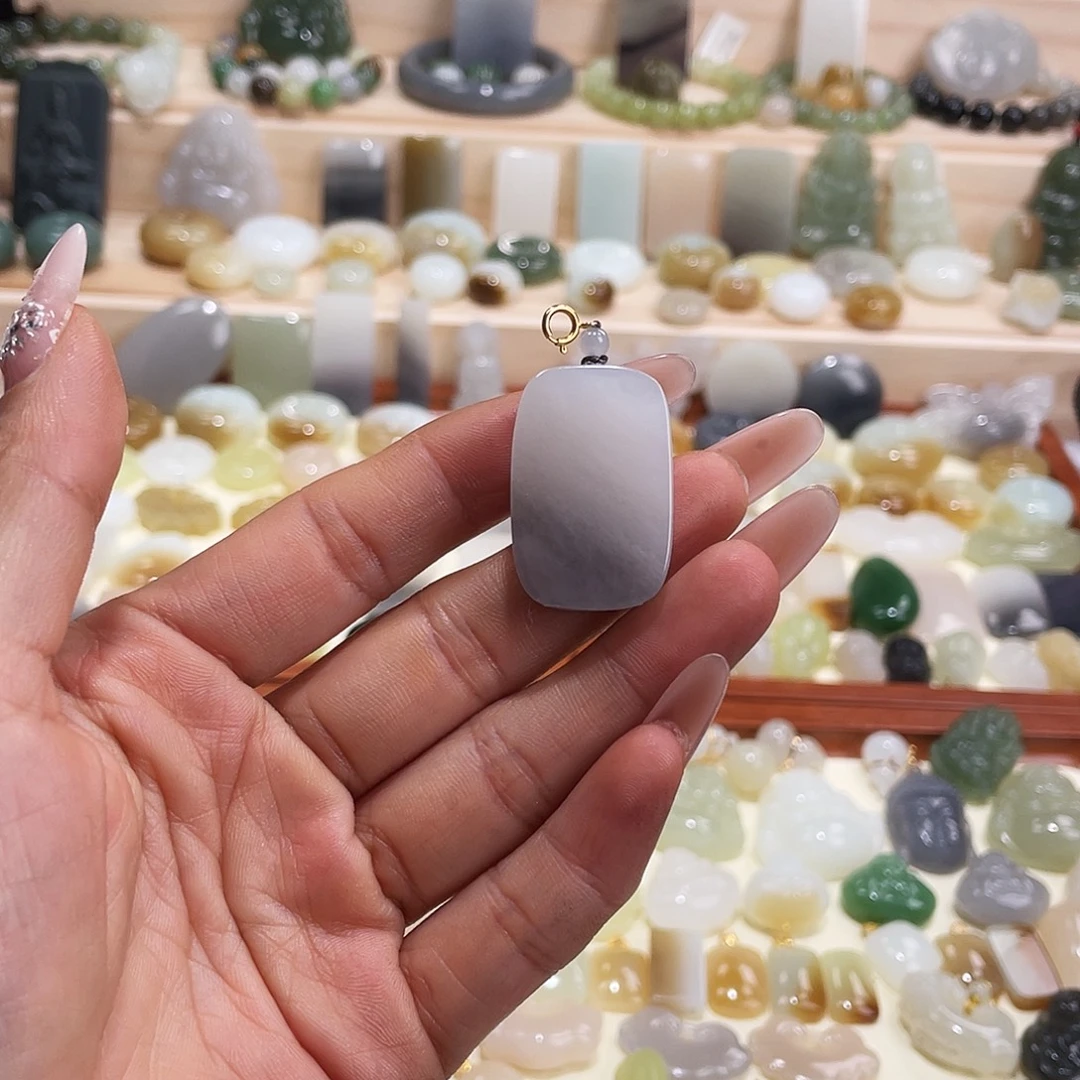 和田玉银S925镶嵌吊坠(赠链)