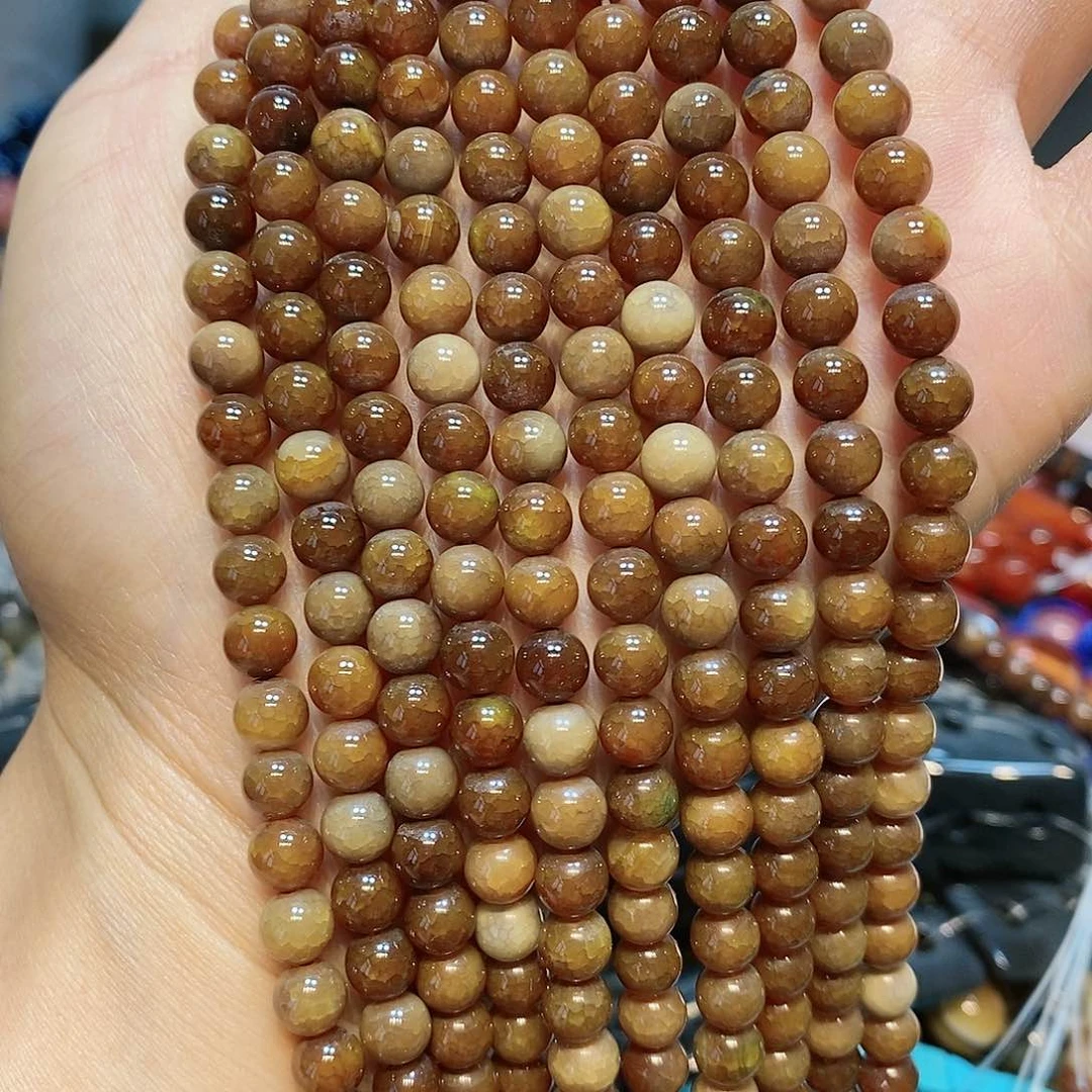 散珠玛瑙/玉髓天然玛瑙一条6m m