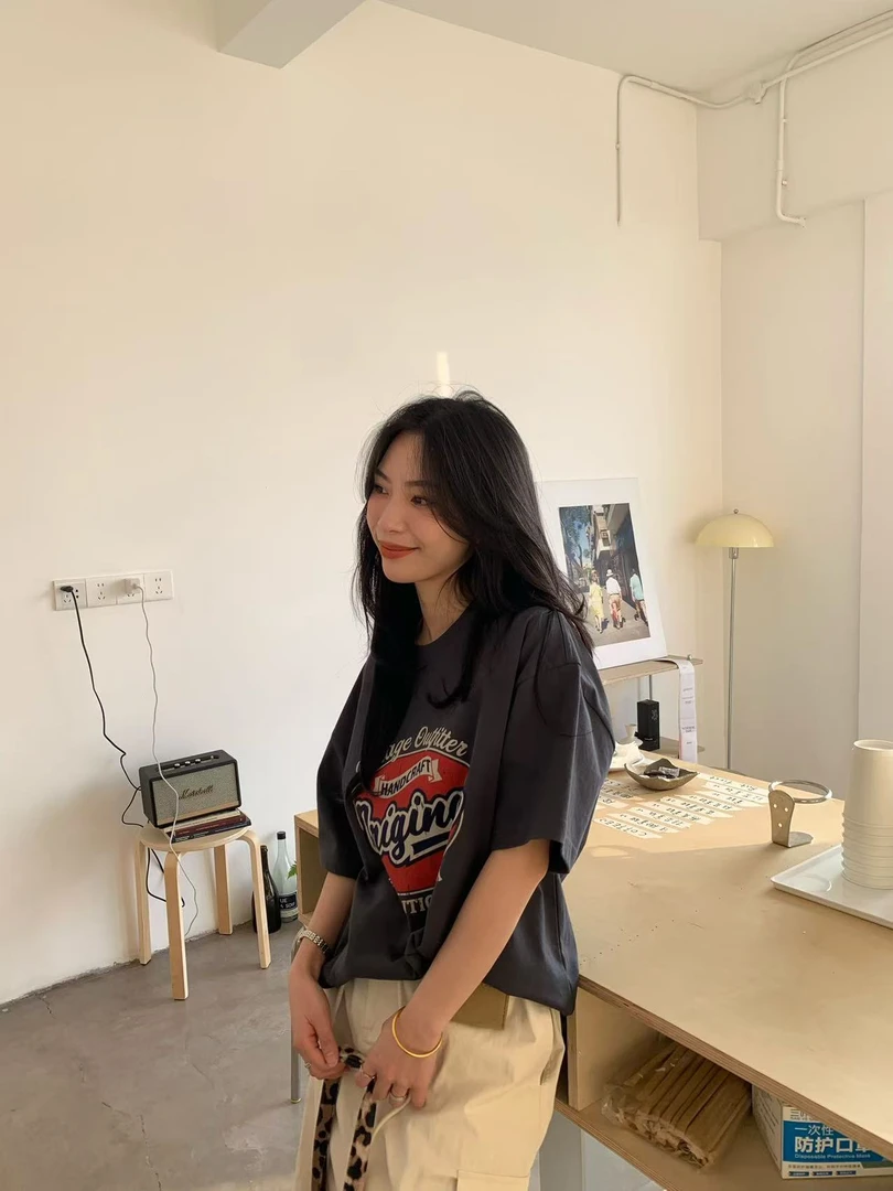 YY家（8631#）百搭印花韩版短袖（67衣长）