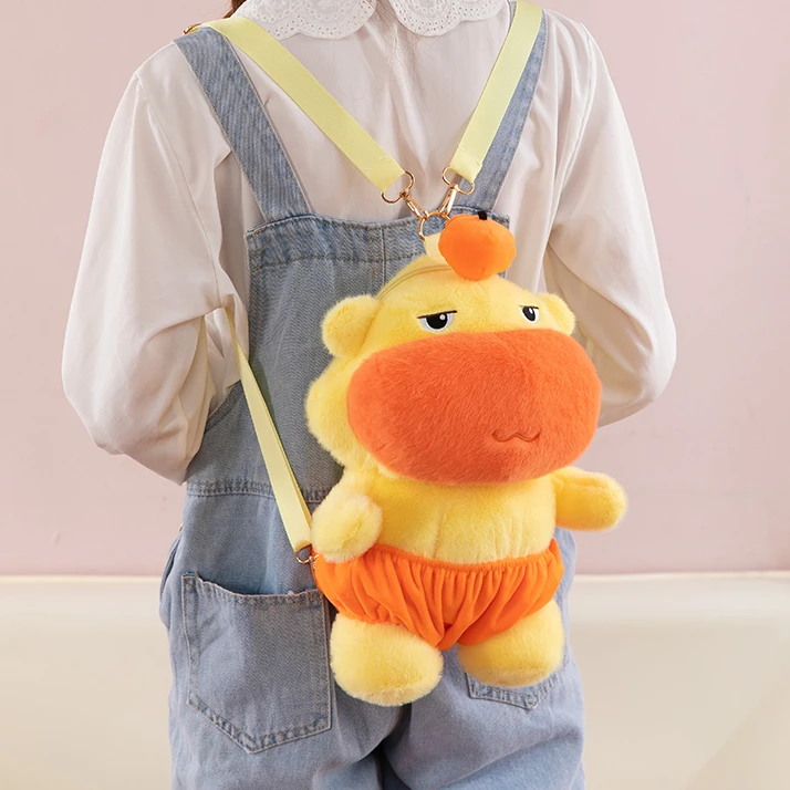 水豚噜噜玩偶双肩背包超可爱表情包毛绒公仔搞怪生日礼物送人TJ