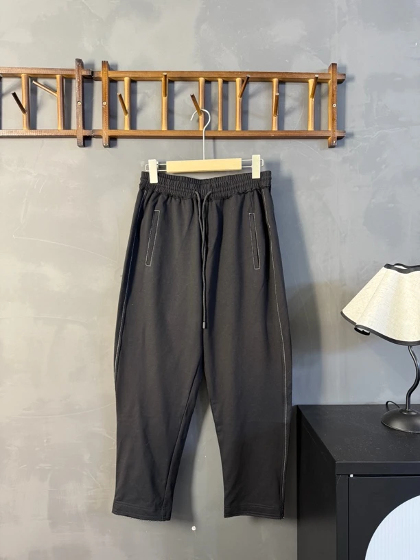 B160700黑色明线百搭个性休闲裤