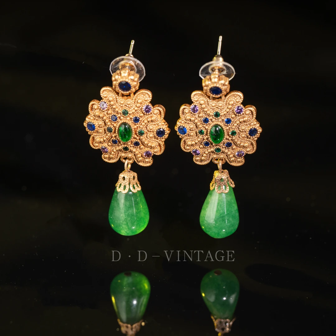 铜合金仿水晶耳饰 耳钉时尚镶嵌气质