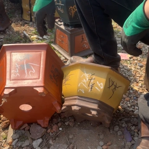 紫砂花盆紫砂花盆盆景盆栽瑕疵