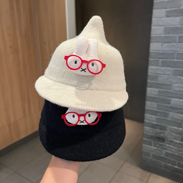 【机灵兔】韩系可爱眼镜小兔秋冬奶嘴鸭舌帽宝宝个性防风保暖马术帽