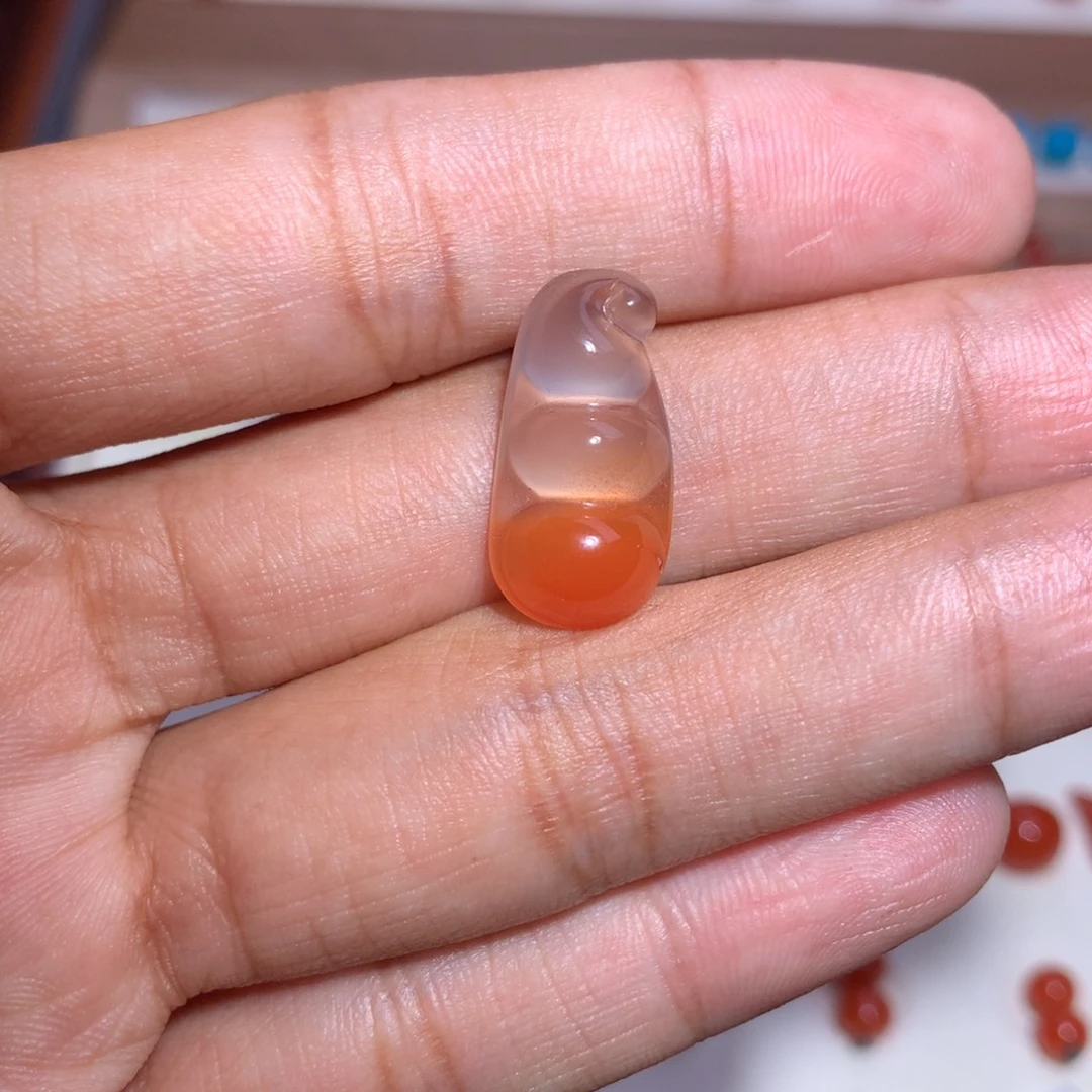未镶嵌冰飘豆子南红玛瑙