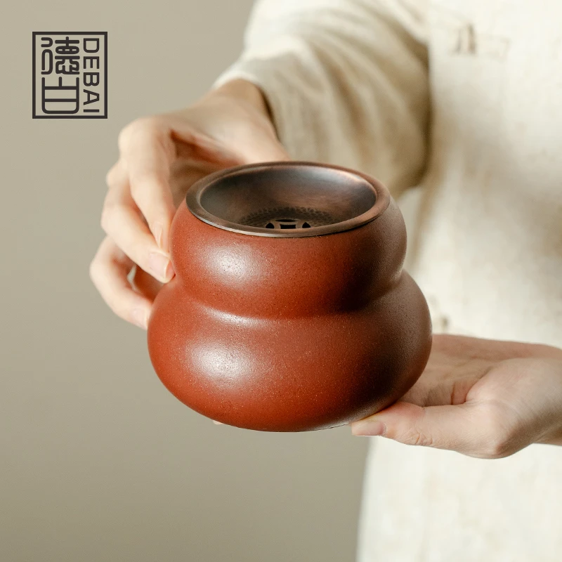 德白福禄建水红色茶台废水缸功夫茶具茶洗水盂茶渣缸茶道配件