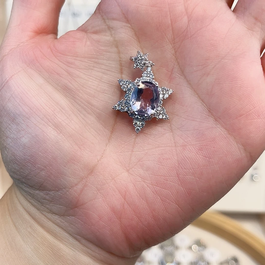 紫晶银S925镶嵌吊坠(不含链)