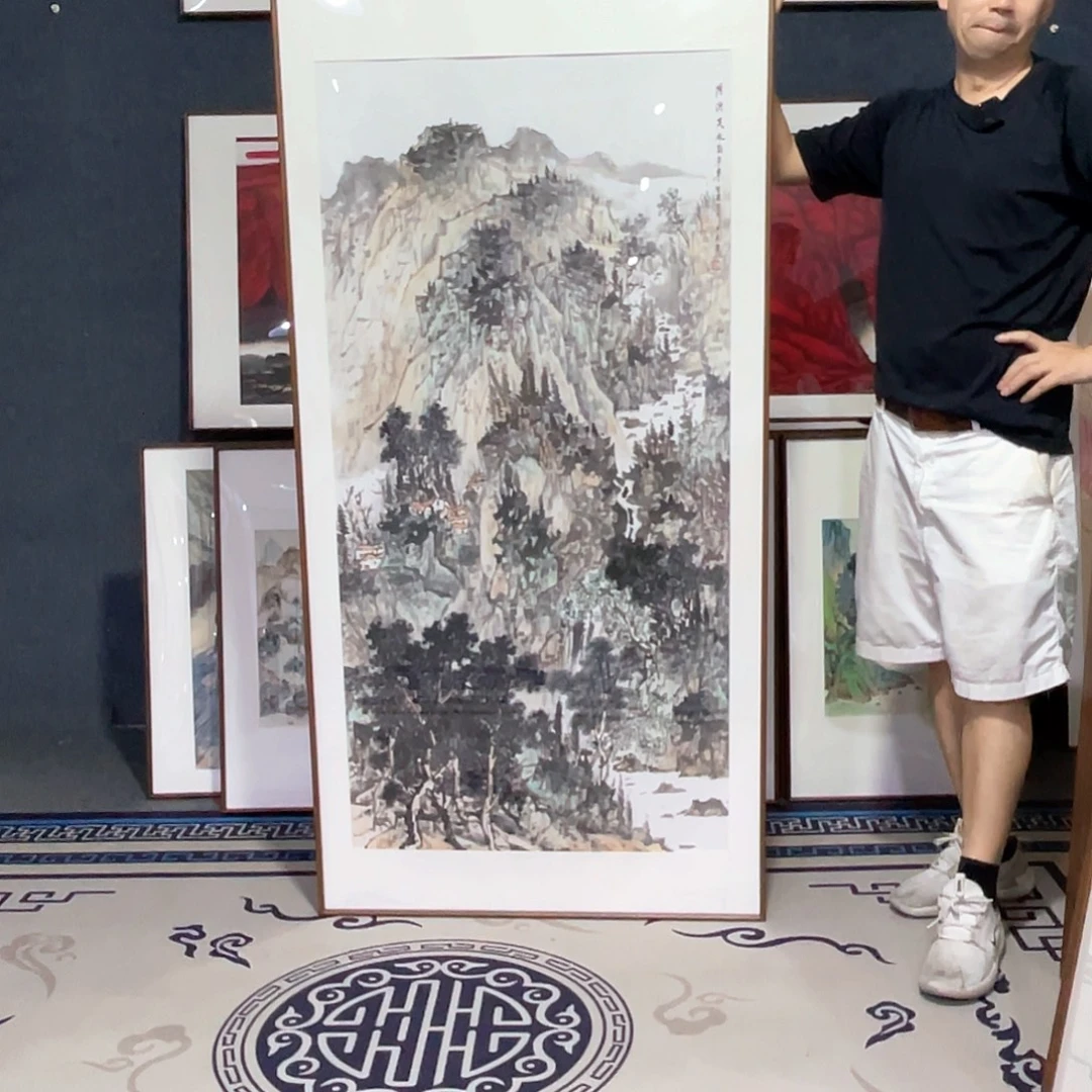 国画手绘画作品带框80/160