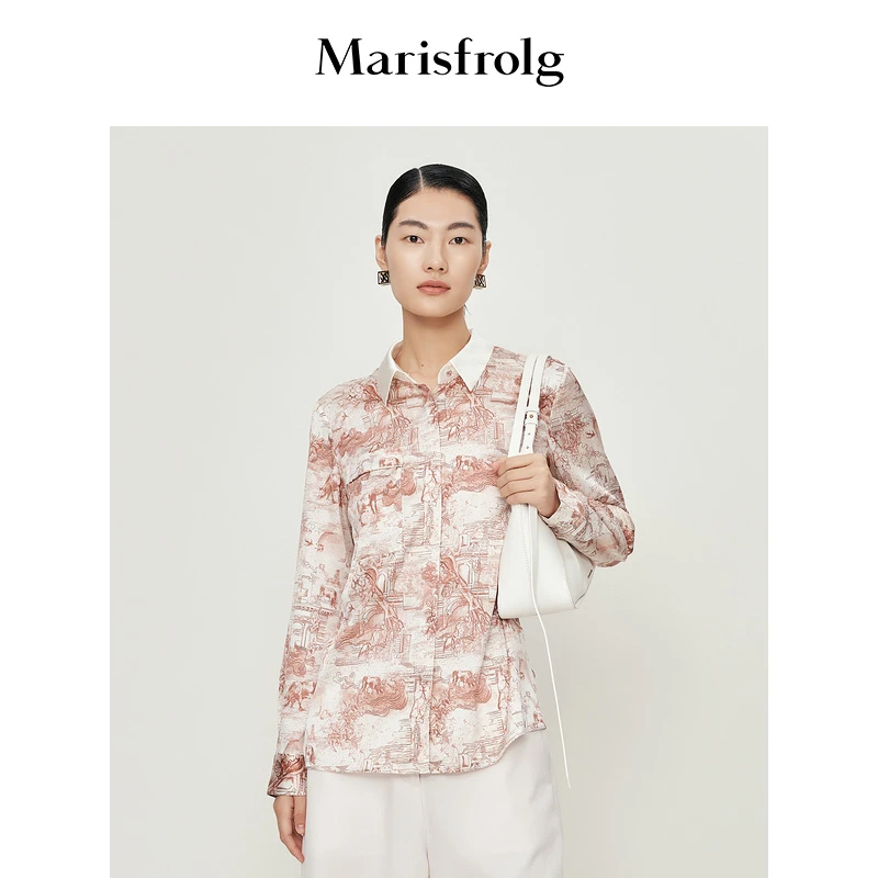 【婷婷专属】Marisfrolg玛丝菲尔春季特色印花花稿打底衫