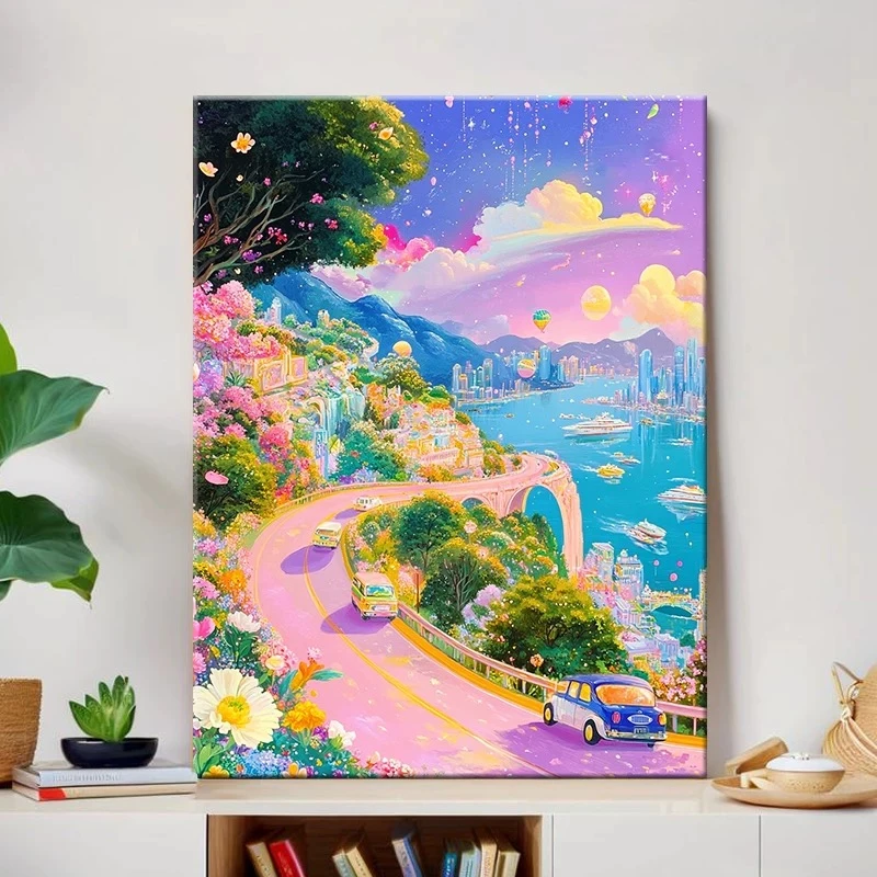 梦幻世界|数字油画diy真心遮盖六代颜料填色涂色手绘礼物油彩装饰