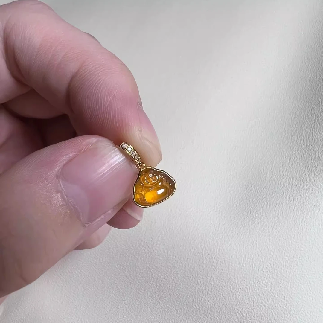 diy万能扣百搭配件轻奢佛公小提溜金色百搭万能扣小吊坠配件新