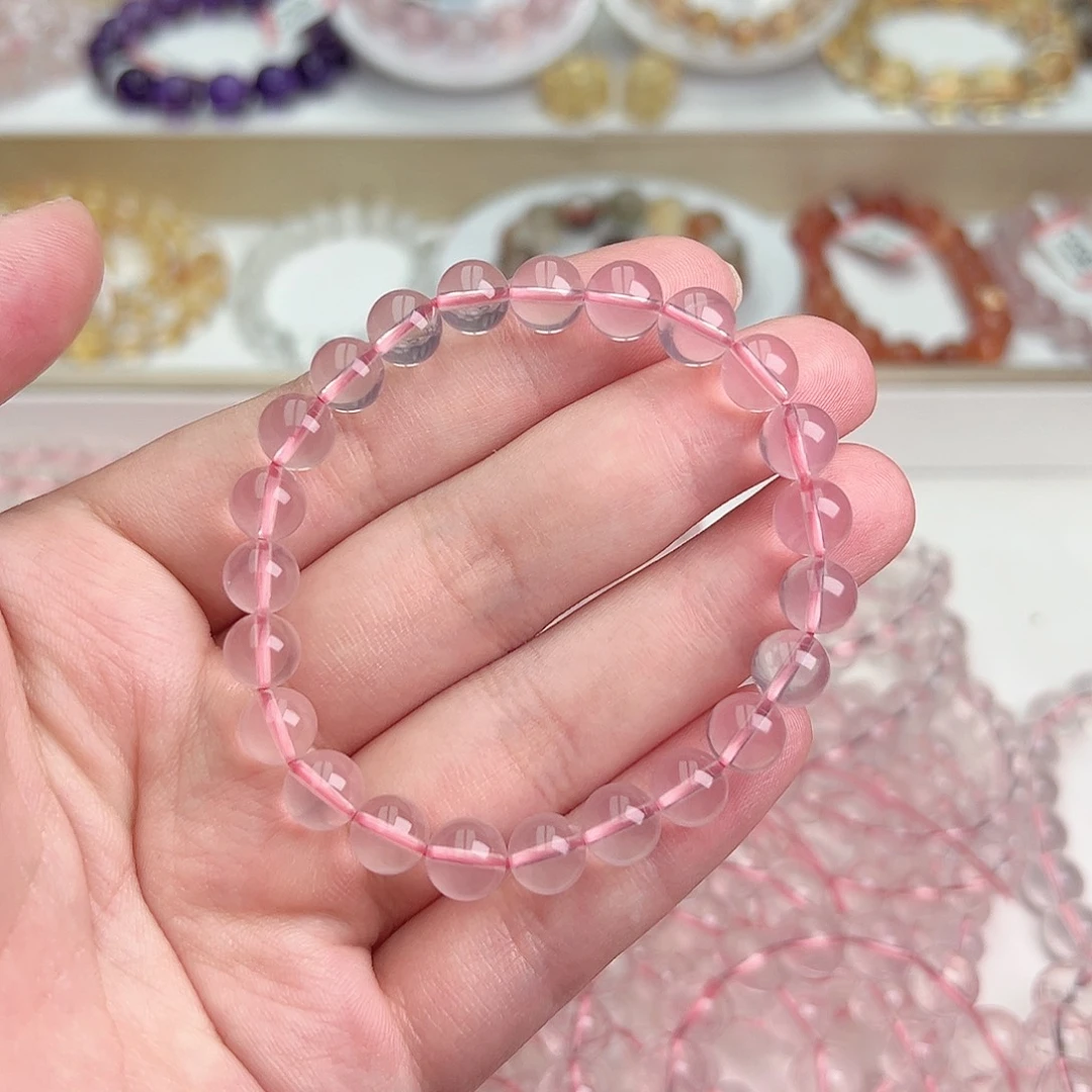 芙蓉石手链未镶嵌一**幼星光粉水晶