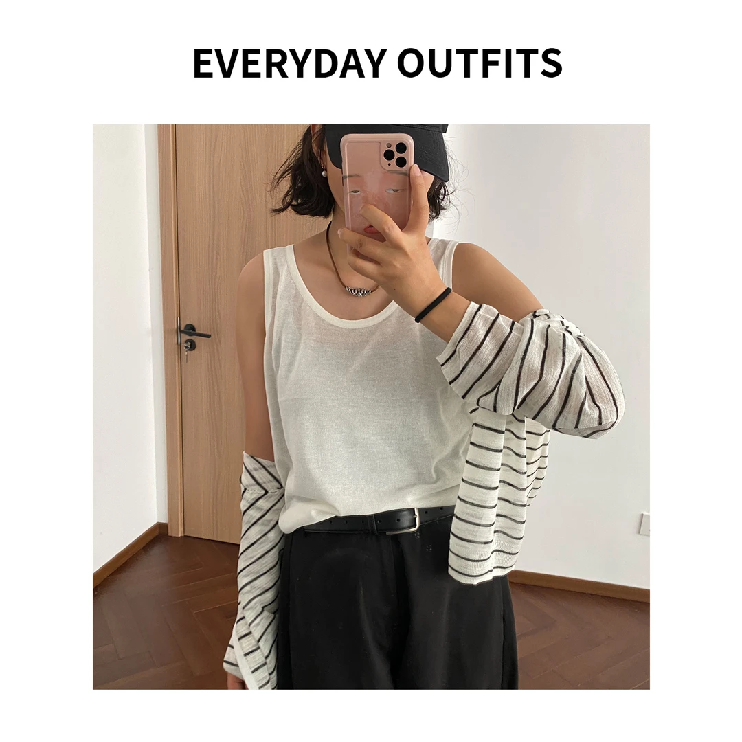 日褡 糯糯背心5F20通勤显瘦百搭打底小众 9980清仓