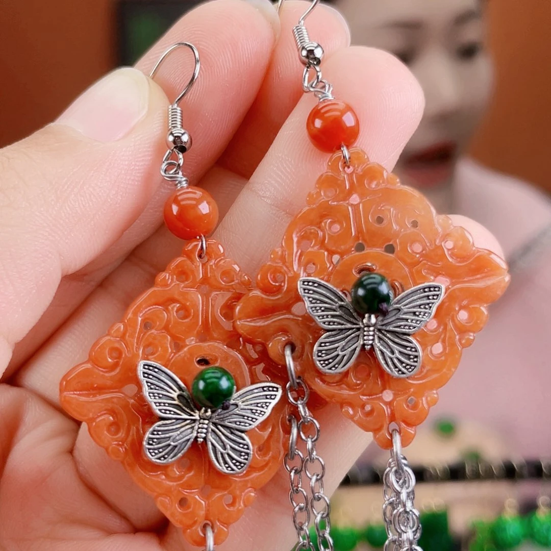 翡翠未镶嵌耳饰饰品