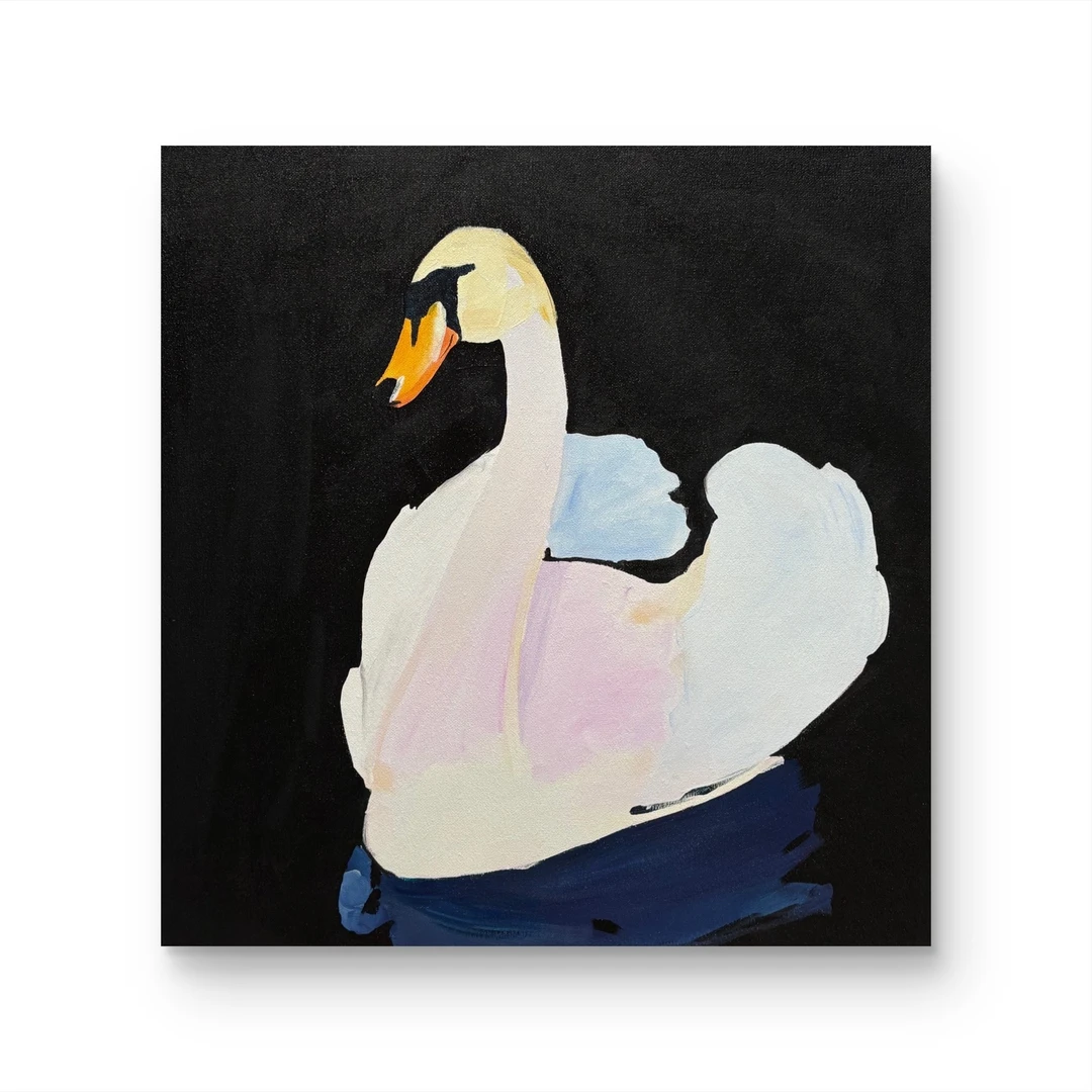 【 天鹅湖 】孤品 “50*50” No.235 纯手绘挂画
