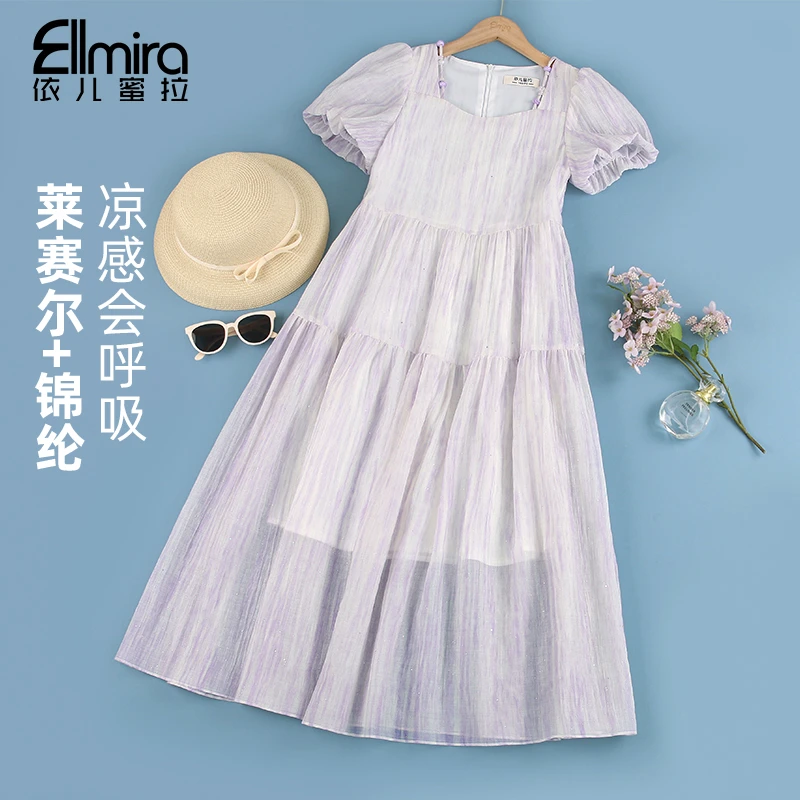 9325连衣裙出游度假长裙夏季短袖公主裙礼服裙2025新款洋气仙女裙