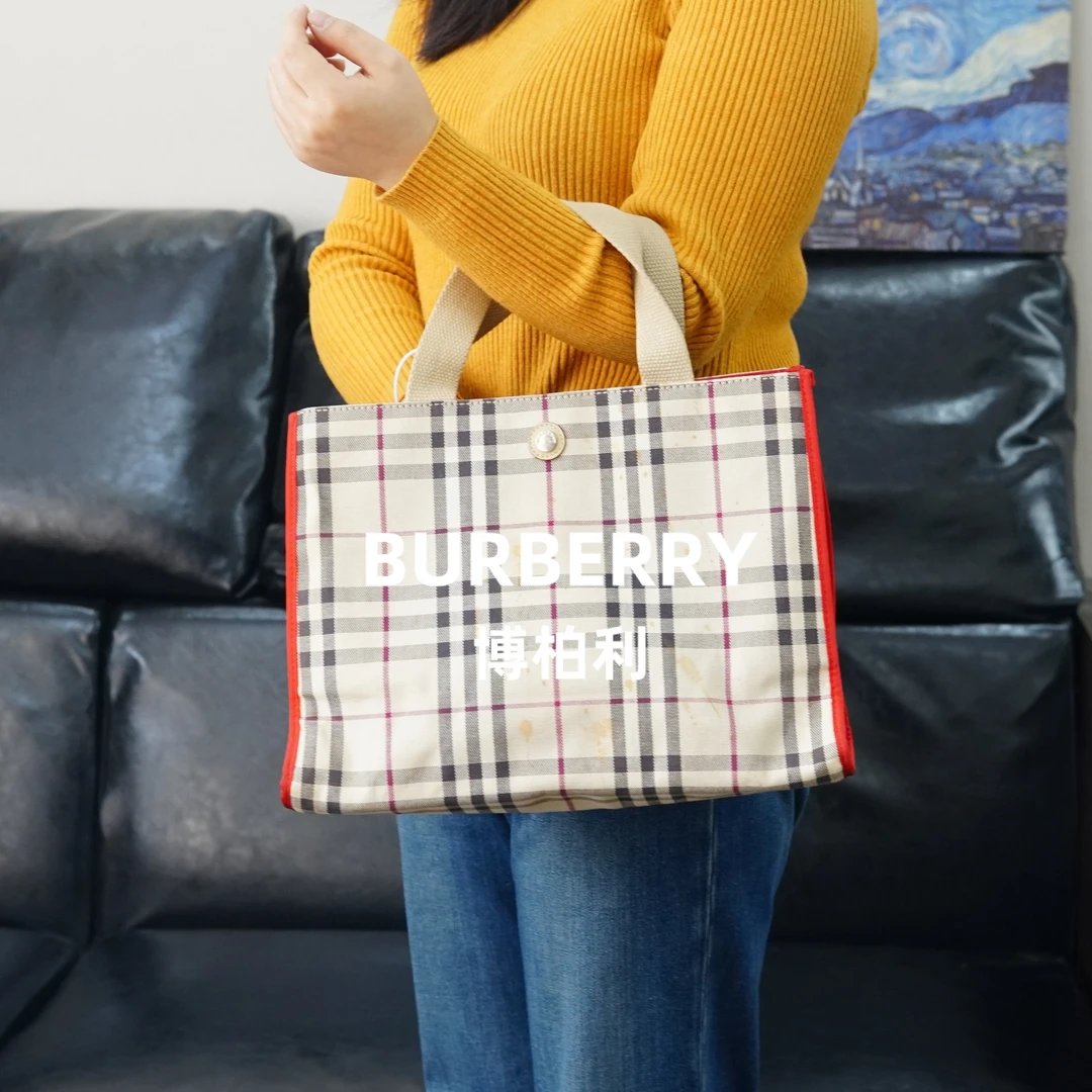 95新 BURBERRY/博柏利 巴宝莉/格纹手提包/JJ12417115/7115
