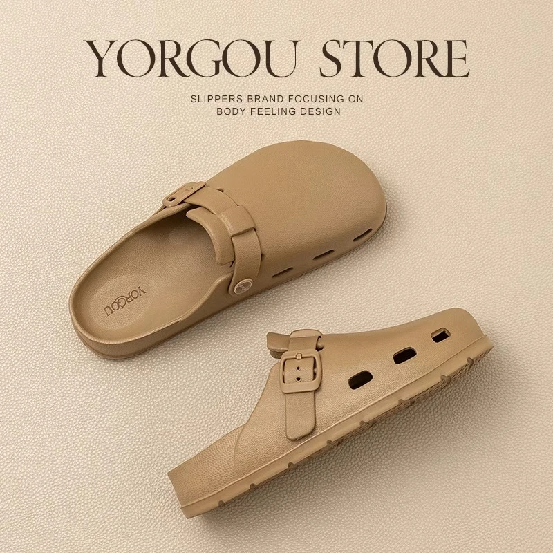 远港包头勃肯凉拖鞋女夏天外穿海边沙滩洞洞鞋防滑百搭半拖穆勒鞋