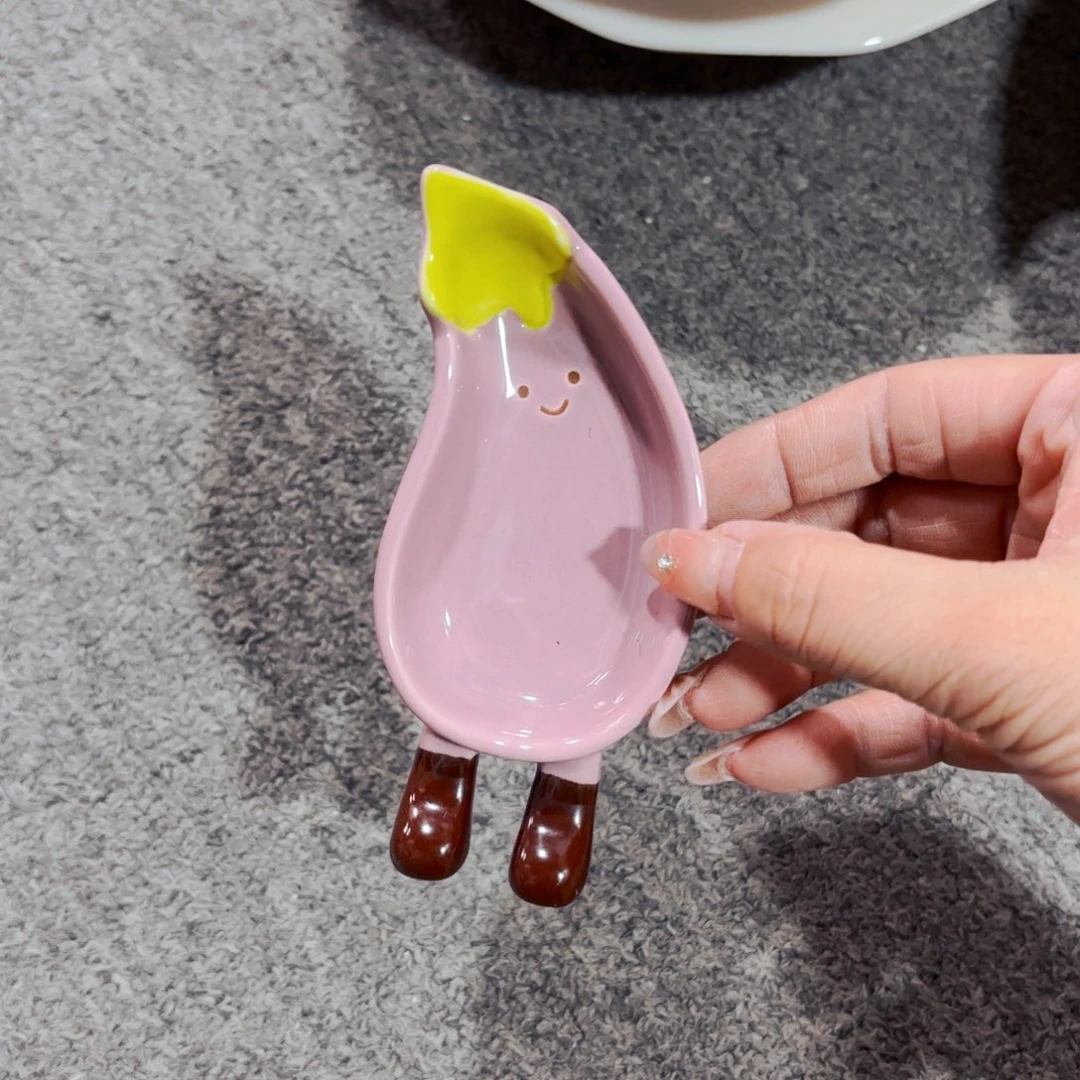 陶瓷茄子蘸料碟一个
