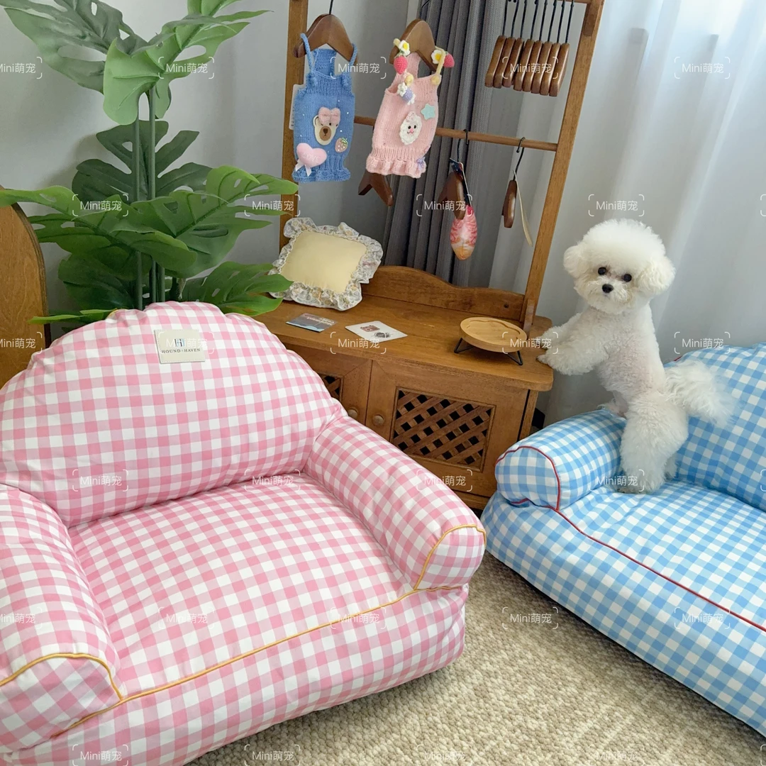 定制款格子沙发宠物高颜值约克夏马尔济斯猫窝狗窝全可拆
