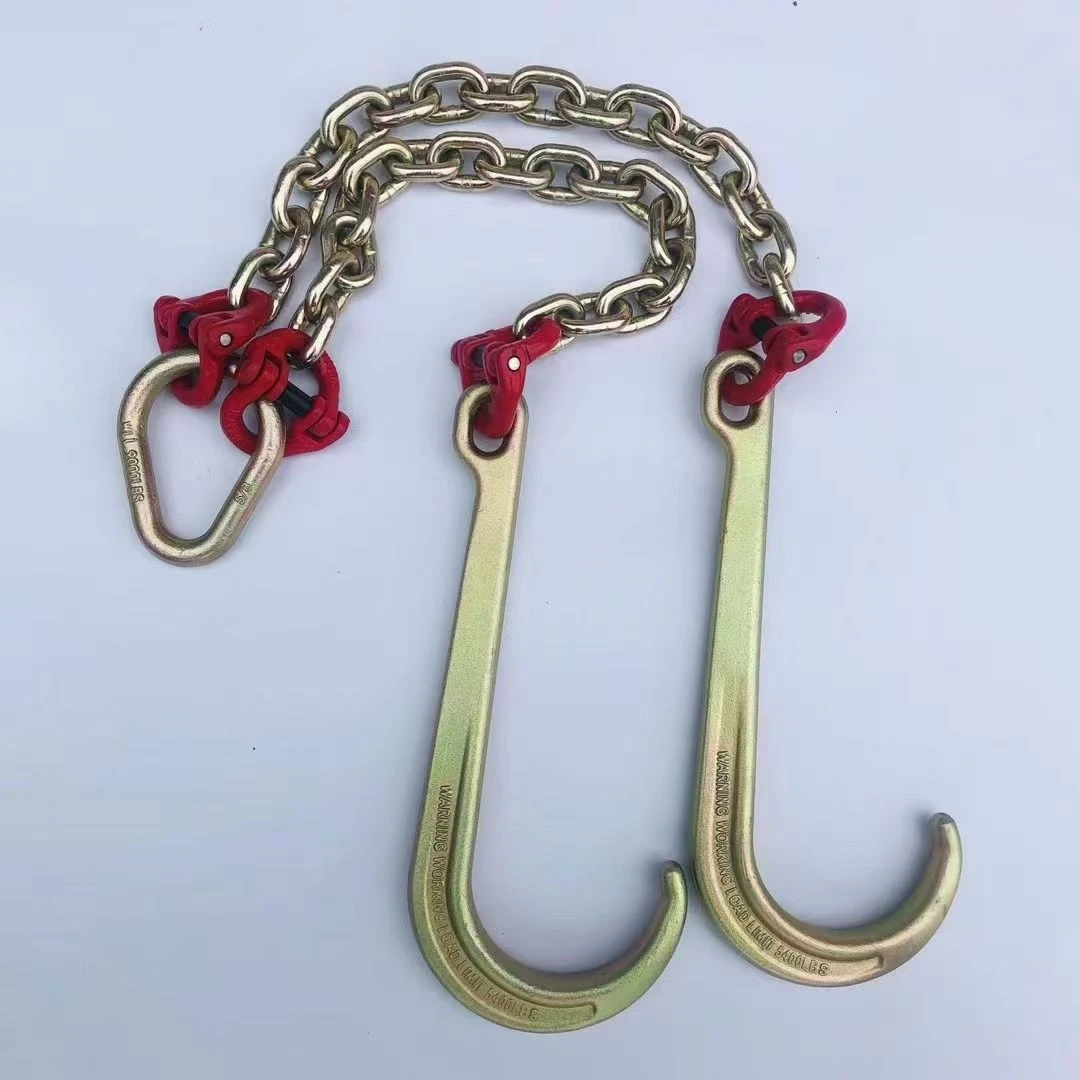 清障车专用链条索具吊钩双钩吊链救援车链子大挂钩拖车抓钩链勾