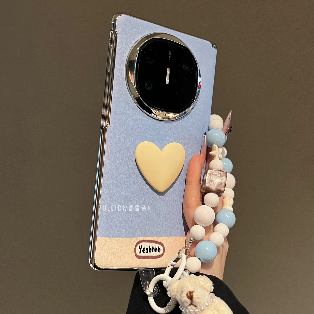 ins风撞色立体爱心适用华为MateX6典藏版折叠屏手机壳MateX5/X3