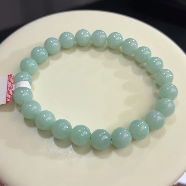 翡翠未镶嵌手链果绿卡8.5