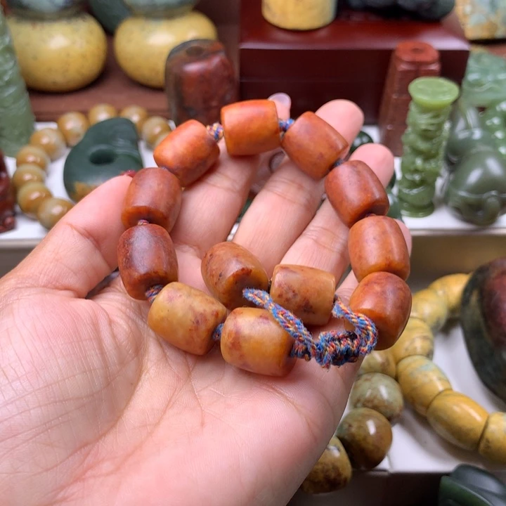 岫岩河磨玉（透闪石质玉）手链未镶嵌0**0