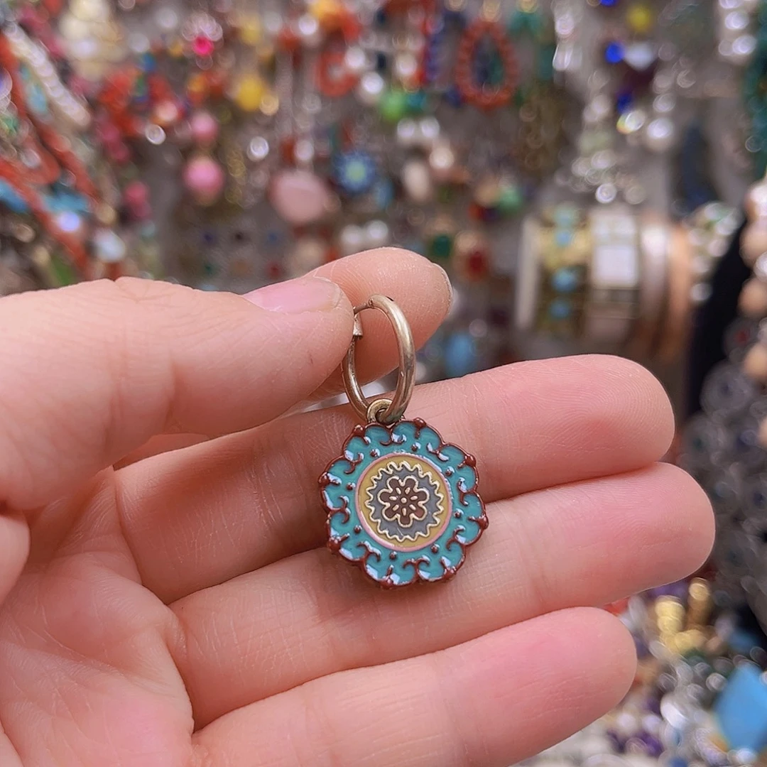 珐琅锌合金合金 复古耳坠