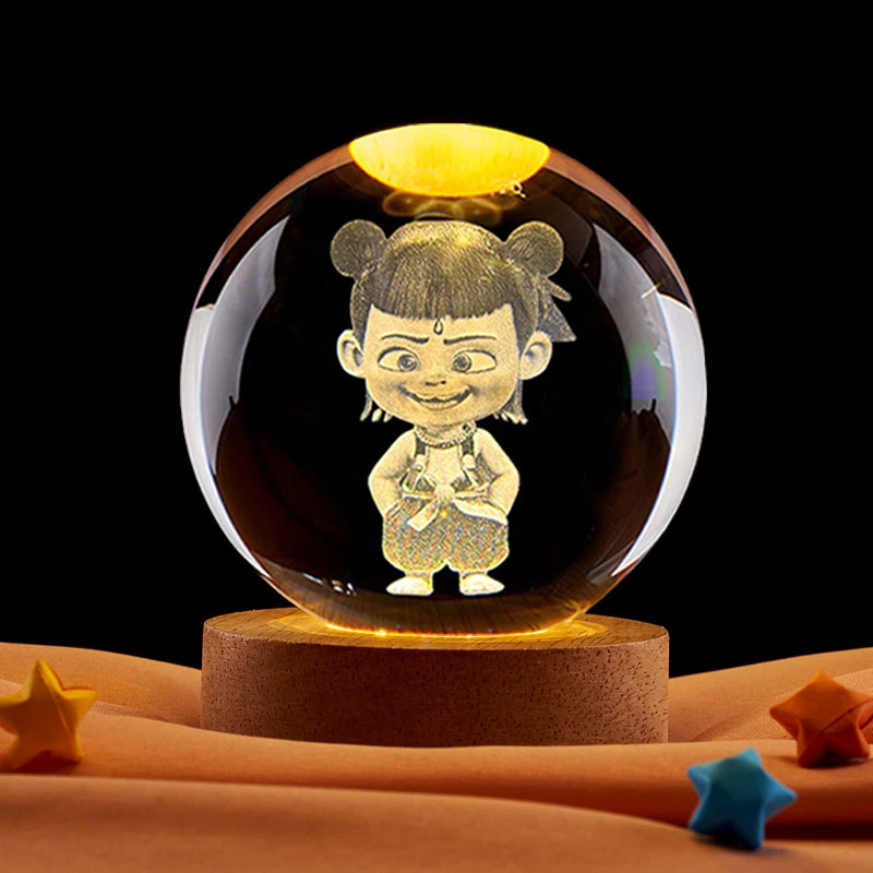 送女生情人节水晶球夜灯发光太阳系星空桌面小摆件送闺蜜生日礼物