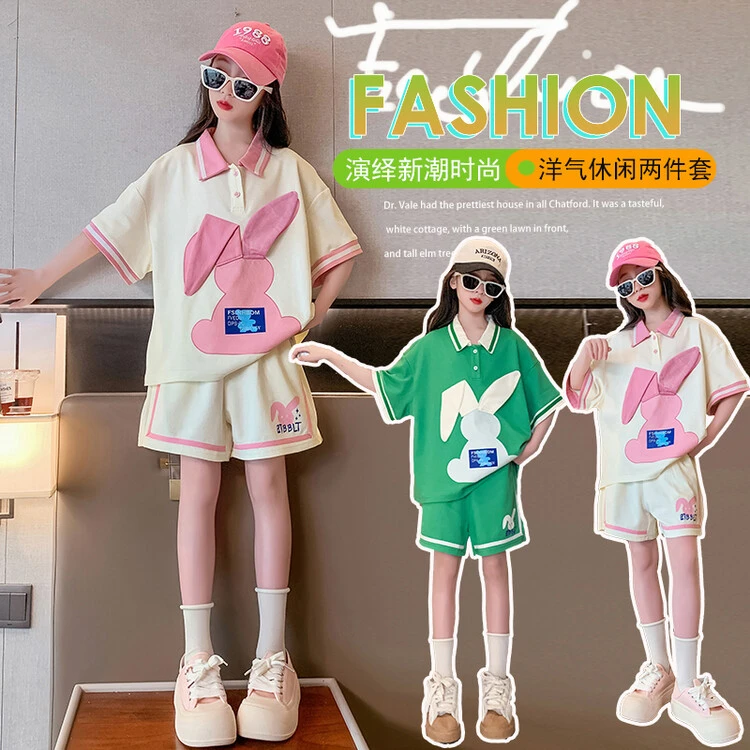 女童夏装套装夏季薄款休闲短袖短裤洋气初中大童女装10-15岁潮牌