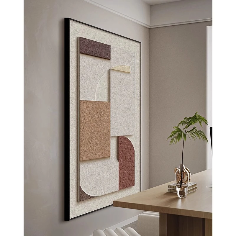 多层立体砂岩抽象几何侘寂风高级感客厅卧室餐厅玄关装饰画