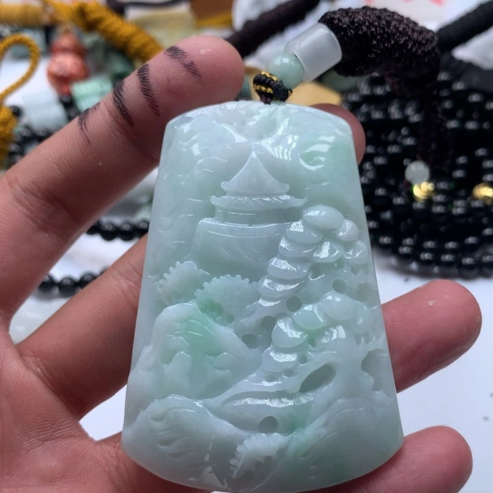 颈饰未镶嵌翡翠保真天然a货翡翠