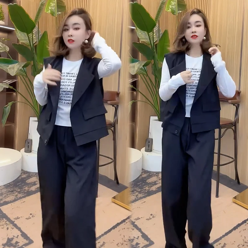 2025秋季新款时尚显瘦气质网红高档洋气女高级百搭宽松大码三件套