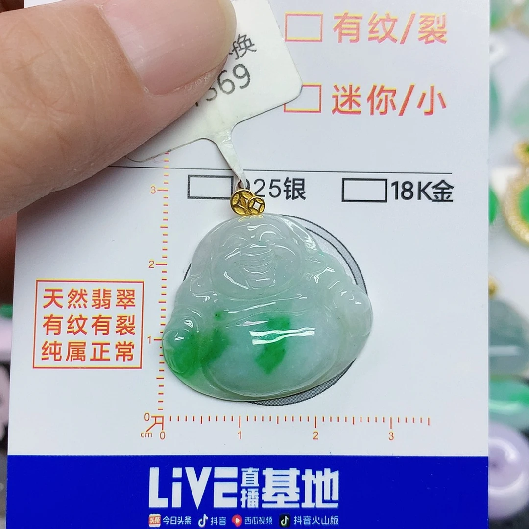 翡翠18K金镶嵌颈饰3567898